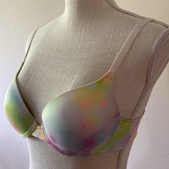 Pink Wear everywhere push up pigeonnant multi color - paint ๐จ bra size 34B - Picture 3 of 14